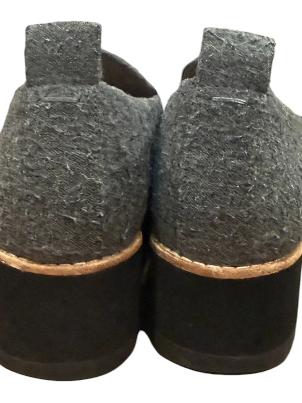 EILEEN FISHER womens size 6 Ells gray wool knit slip on platform loafers